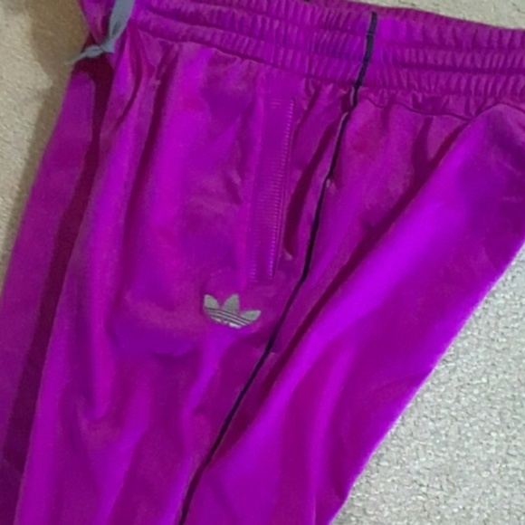 adidas Pants - Purple Drawstring Large Ladies Pants